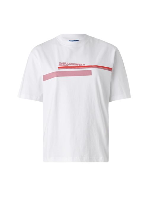 T-shirt donna bianca in jersey Karl Lagerfeld jeans | A2W17032100